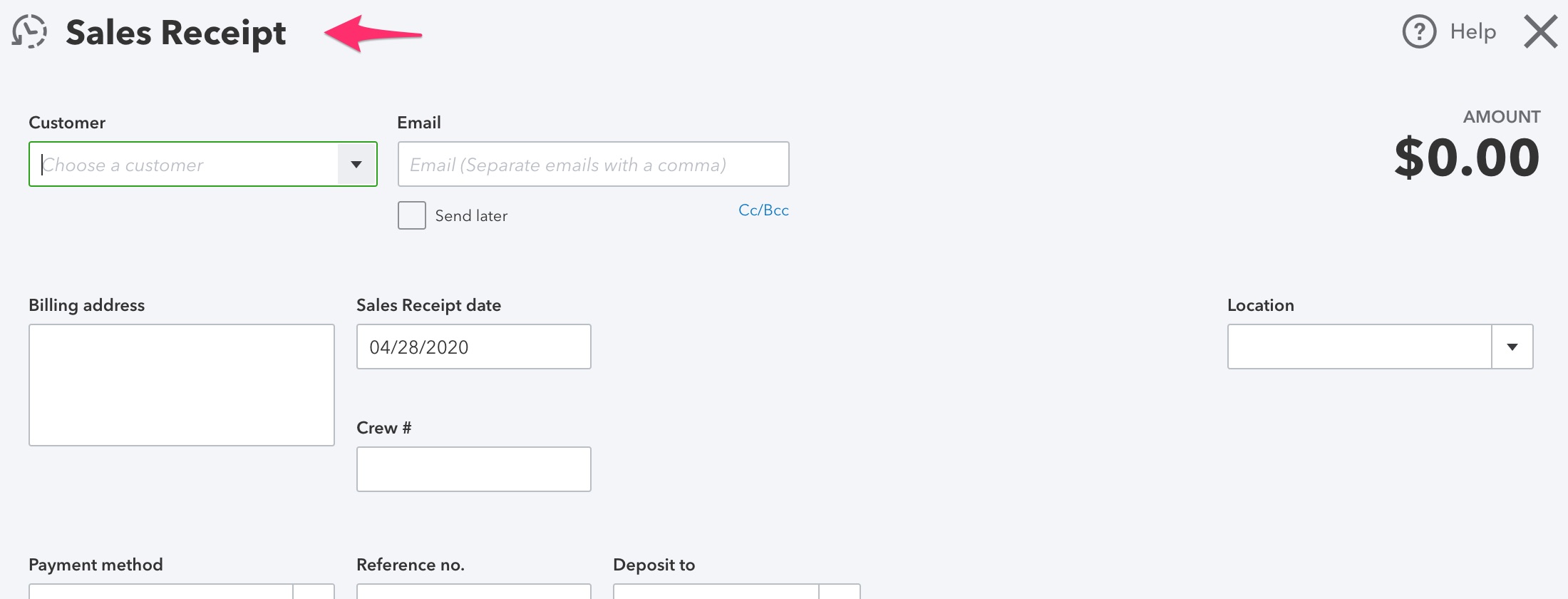 WeIntegrate Sales Receipt workflow — pending order indicator and payment-triggered Sales Receipt creation